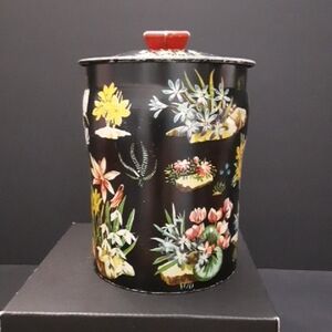 VGT, George W. Horner & Co Floral Black Decorative Tin.
